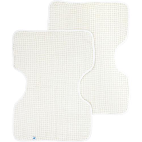 Cotton Muslin Burp Cloth 2 Pack - Tan Gingham