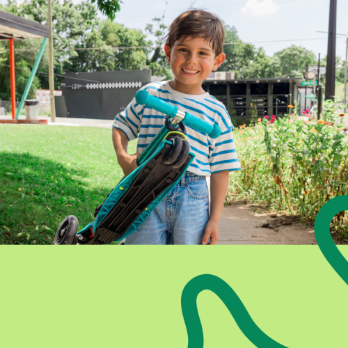 Micro Maxi Foldable LED | Child Scooter | Micro Kickboard Neon Parrot Green