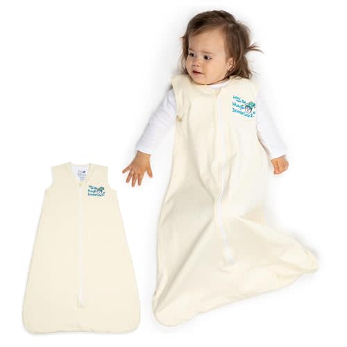 Baby Merlin's Magic Dream Sleep Sack 6-12 Months - 100% Cotton Wearable Blanket Sleep Sack - Transition Baby Sleep Sack - Promotes Restful Sleep and Movement - Soft and Cozy Design - Cream