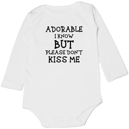 Adorable I Know BUT Please Don't Kiss Me Baby Bodysuit Funny Retro Do Not Kiss Me If I'm Nacho Newborn Romper