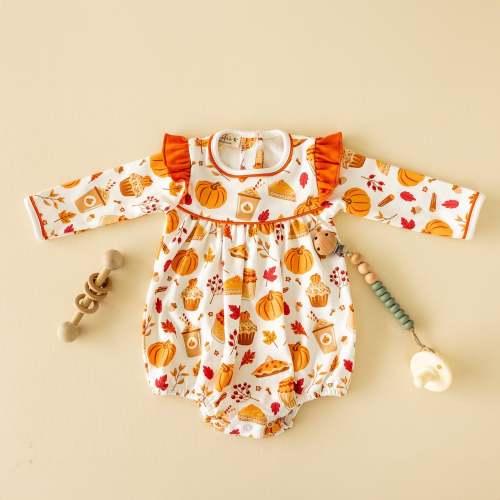 Pumpkin Spice Long Sleeve Flutters Bubble