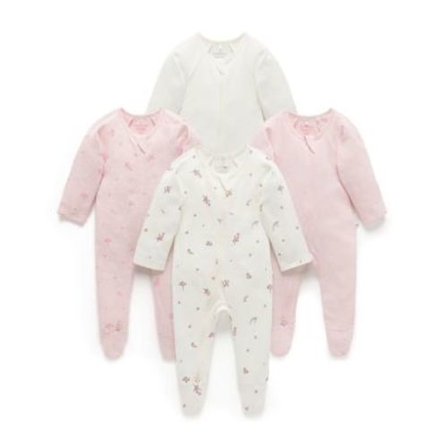 Girls' 4 Pack Zip Footie - Baby