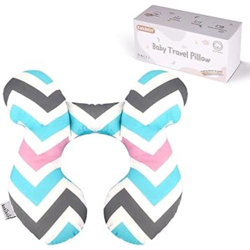 KAKIBLIN Baby Head Pillow,Support Pillow, Baby Travel Pillow for Head and Neck, Babies Neck Pillows for Car Seat,Pushchair,Travel(Wave)