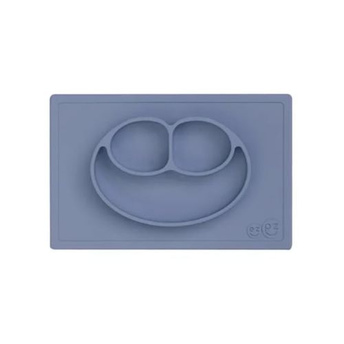 ezpz Mini Mat (Blush) - 6 -12 Months+ - 100% Silicone Suction Placemat + Divided Plate with Three Compartments - Supports Baby-Led Weaning - Designed for Highchair, Table, and Travel