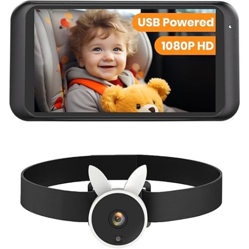 Strap Bracket for BV2 Car Camera for Baby with USB, 4.5" Baby Car Camera with 1080P Crystal Clear Mirror View, Easy Installation Carseat Camera Rear Facing Kids,