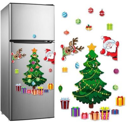 Christmas Refrigerator Magnets Christmas Tree Decoration Magnetic Stickers Christmas Magnets for Fridge Metal Door Garage