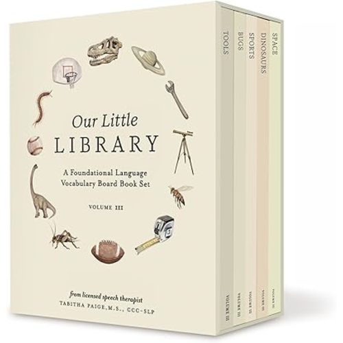 Our Little Library Vol. 3: Dinosaurs, Space, Tools, Bugs, and Sports Board Book Set for Boys & Girls (Tabitha Paige Children's Book Series) Board book – August 26, 2025