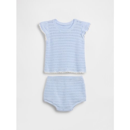 Baby Crochet Stripe Outfit Set