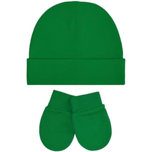Century Star Cotton Newborn Baby Beanie Hats and Mittens Set Infant Hats for Baby Boy Girl Hats 0-6 Months for Halloween