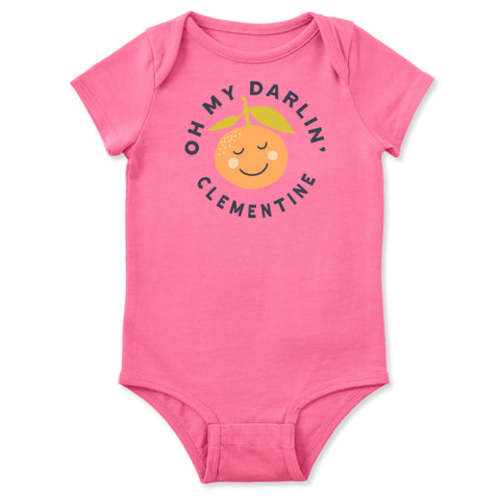 Infant Oh My Darlin' Clementine Circle Short Sleeve Crusher Baby Bodysuit