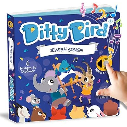 DITTY BIRD Jewish Book Children Songs Edition | Bilingual Musical Book for Toddlers, English & Hebrew | Fun, Interactive Sound Books for Hanukkah Gifts | HAVA Nagila & More