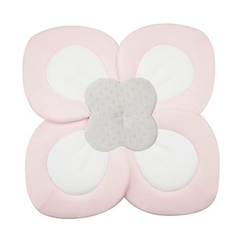 PandaEar Baby Bath Pad for Infant Newborn | Soft Flower Petals for Sink Bathtub Essentials Shower Gift (Pink)