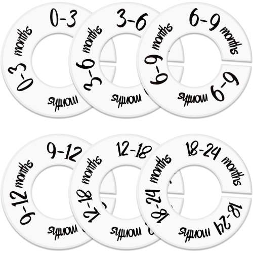 Baby Closet Dividers with Hangers, Size Dividers for Newborn to 24 Months