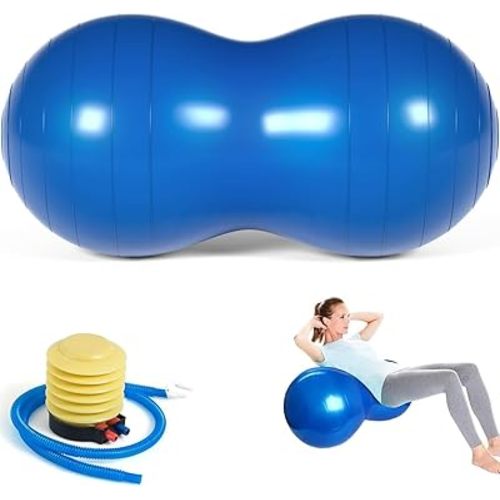 Peanut Ball for Kids Therapy, 90x45cm Anti-Burst Exercise Ball with Pump, Gym Quality Fitness for Yoga, Physical, Child Training, Women, Men