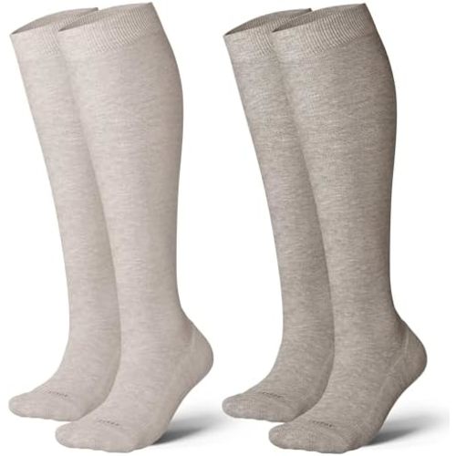 LEVSOX Thick Cotton Compression Socks for Women&Men 20-30mmHg Knee High Cute Support Sock for Nurses, Pregnancy, Travel