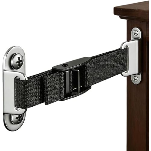 Furniture Anchors (2 Sets) for Baby Proofing,Anti Tip Furniture Anchors,Furniture Wall Anchor,Adjustable Furniture Straps,Wall Anchors for Furniture Securing for Baby&Pet Safety