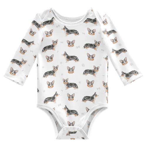 vvfelixl Baby Bodysuits Black Pug White Long Sleeve Cotton Baby Clothes For Boys Girls 0-24 Months