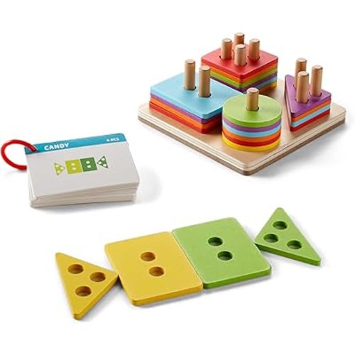 Chuckle & Roar Montessori Sort & Stack Multi Game Puzzle