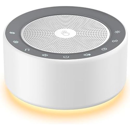 Kipcush White Noise Machine for Baby & Adults, 30 Soothing Sounds, Sleep Sound Machine with 8 Color Night Light, Memory Function, White Noise for Sleeping, Nursery, Office, Travel & Relaxation