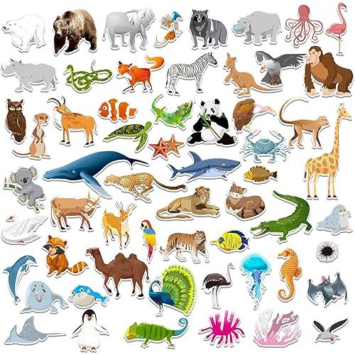 SpriteGru 59 PCS Zoo Animal Zoo Magnets for Toddlers Kids, Perfect Preschool Learning