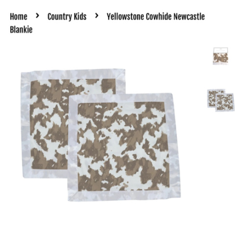 Yellowstone Cowhide Newcastle Blankie – 4 Kids Only