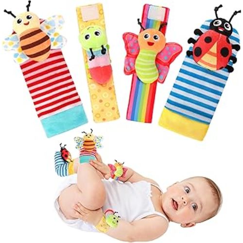 Baby Toys for 0-12 Months Newborn Boys and Girls Gifts Wrist Rattle Socks for Babies 0-6 Months Infant Girl Boy Toys for Babies 3-6 Months Shower Gifts Baby Essentials