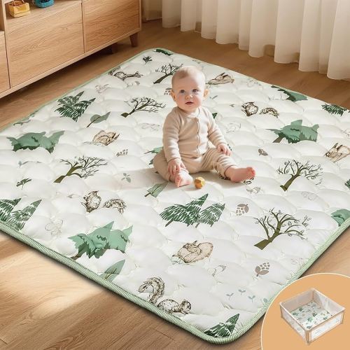 Baby Play Mats for Floor, 50x50 Playpen Mat, Premium Thicken Cushioning Foam Playmats for Babies, Toddlers and Infants, Non-Slip Foldable & Machine Washable