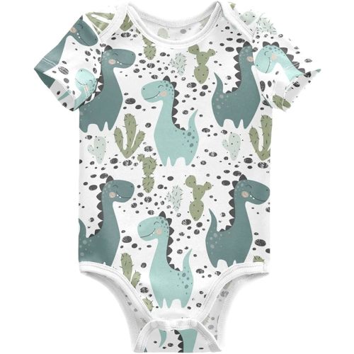 CaTaKu Unisex Baby Short Sleeve Bodysuit Funny Cotton Newborn Clothes Rompers for Baby Boys Girls