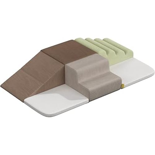 BanaSuper 6-Piece Kids Climbing Foam Blocks Playset - Soft Indoor Activity Toys for Toddlers, Gross Motor Development and Coordination (Grey)