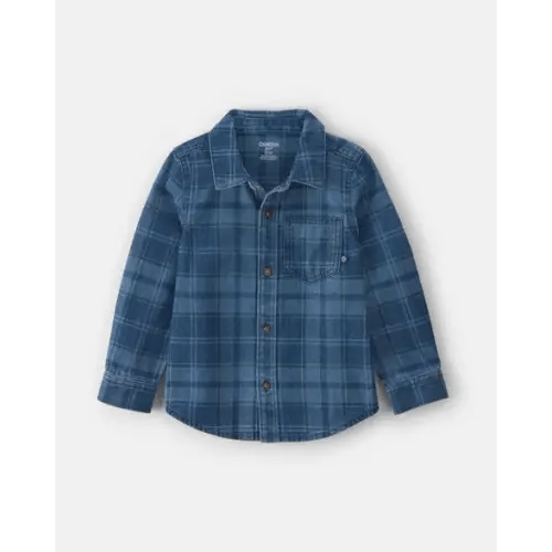 Toddler Boy Plaid Denim Button-Down Shirt - Dark Wash - OshKosh B'gosh | Carter's
