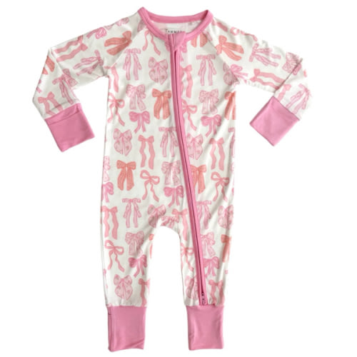 Spring Floral Bows Zipper Romper – In My Jammers