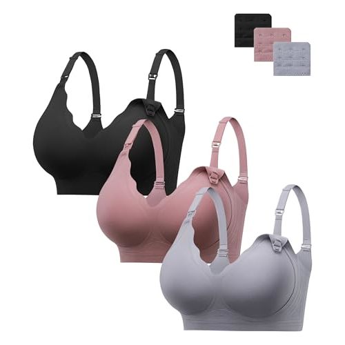 HBselect Nursing Bras for Breastfeeding Comfy Seamless Jelly Maternity Bras | Wireless Nursing Bra Everyday Comfort Seamless Nursing Bras Full Coverage Scalloped Lift Push Up Pregnancy Sleep Bralettes