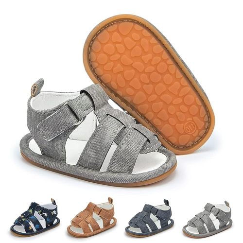 Meckior Baby Infant Boy Girl Sandals Newborn Non-Slip Soft Rubber Sole Sandals for Baby Boys Open-Toe Outdoor Casual Summer First Walkers Shoes