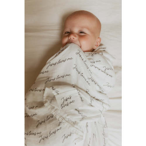 Jesus Loves Me Black & White Swaddle Blanket – OUR HOUSE ABOVE