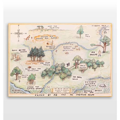 100 Aker Wood map - Winnie the Pooh print