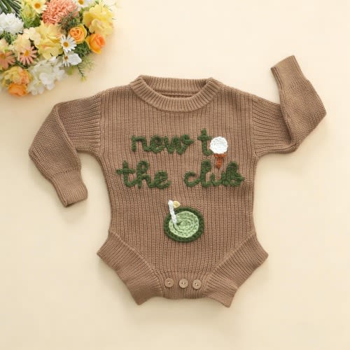 New To The Club Newborn Outfit, Baby Golf Sweater Romper, Pregnancy Baby Announcement, Mini Golf Onesies, Gift for New Mom Dad