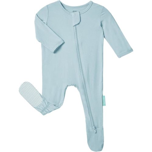 PurComfy Baby Zipper Footie Pajamas, Supersoft Bamboo Rayon Baby Footed Pjs Boy Girl 0-3-6-9-18-24 Month Coverall Sleepers