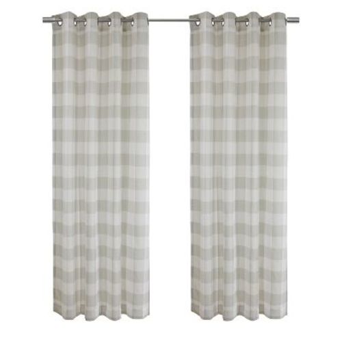 Habitat 100% Polyester Bradley Light Filtering Plaid Woven Grommet Curtain Panel 52" x 84"&nbsp;in Taupe