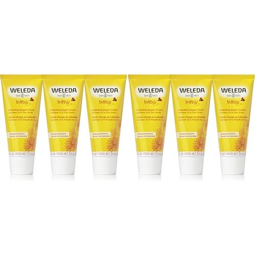 Weleda Baby Calendula Diaper Cream,2.8 Fluid Ounce,Plant Rich Protection with Calendula,Chamomile,Sweet Almond Oil,Lanolin and Zinc Oxide,(Pack of 6)