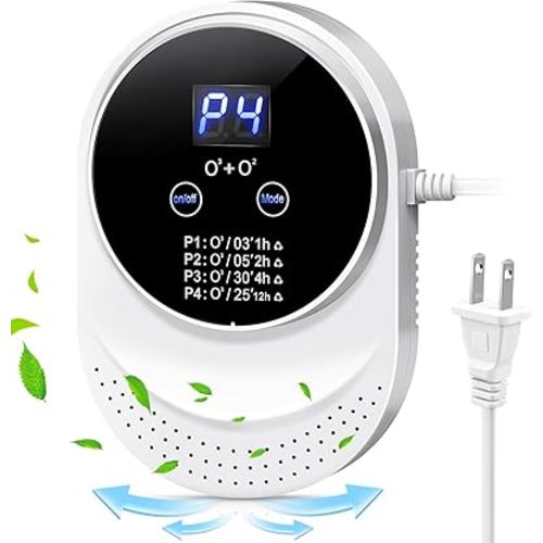 Ozone Odor Eliminator for Strong Odor 99% Cat Litter Deodorizer Dog Poof Odor Removal Home Plug in Air Purifier for Bedroom Toilet Kitchen Pets Shoe Smoke Car Formaldehyde Air Freshener White
