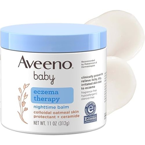 Aveeno Baby Eczema Therapy Nighttime Body Balm, Hypoallergenic, 11 oz