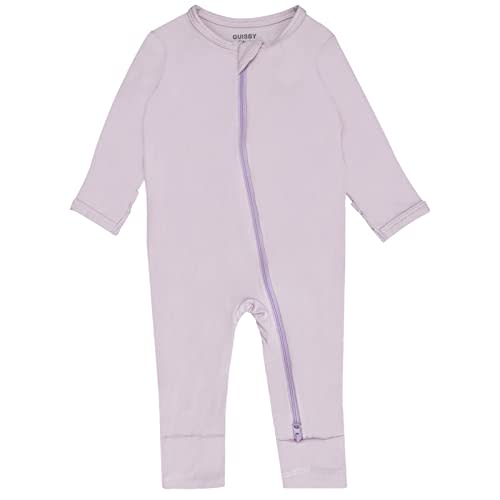GUISBY Baby Footless Rompers, Rayon Pajamas 2 Way Zipper with Long Sleeve Sleeper