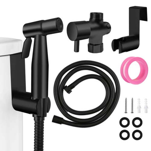 NEWEEN Handheld Bidet Sprayer for Toilet, Brushed Nickel Bidet Attachment for Toilet Adjustable Water Pressure Control with Bidet Hose for Feminine Wash Baby Diaper Cloth