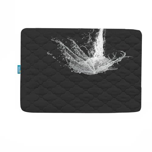 Pack and Play Mattress Pad Waterproof, Pack and Play Sheets Quilted- 39" x 27" Fitted, Black