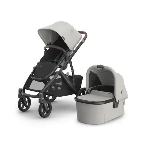 Uppababy Vista V3 With Bassinet Grey Jaquard Savannah | Baby Bunting AU