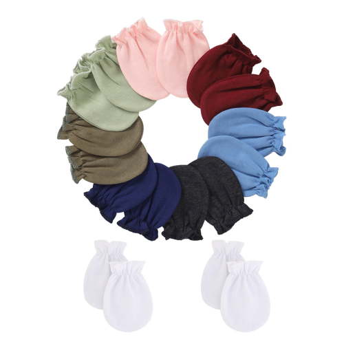 9 Pairs Newborn Baby Cotton Mittens No Scratch Gloves Unisex Newborn Mittens for baby Boys Girls 0-6 Months