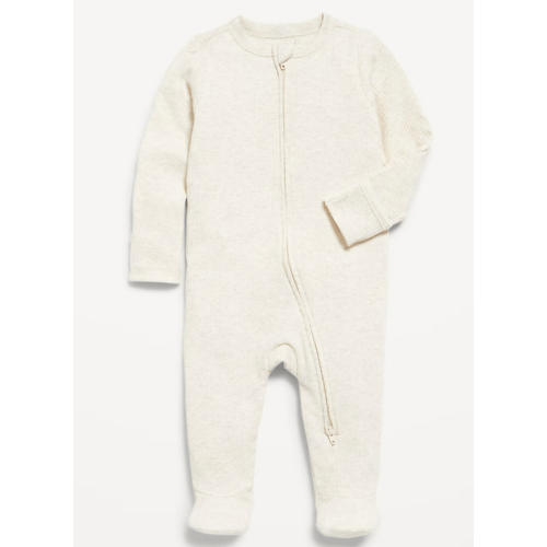 Ribbed 2-Way-Zip Sleep & Play Footed One-Piece for Baby