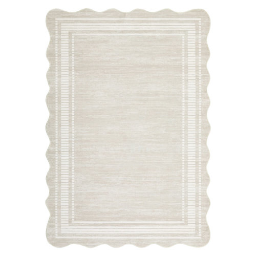 Machine Washable Rug with Rubber Backing Border Design Non-Slip Carpet for Living Room, Bedroom, Dining Room, Office, Playroom