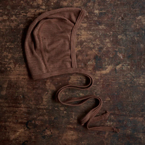 Piculet Baby Bonnet - Merino Wool & Silk - Squirrel