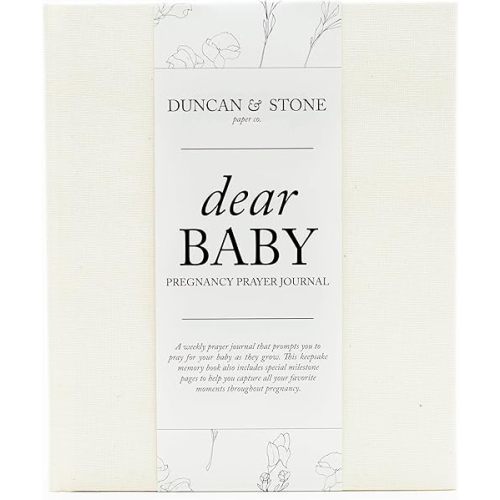 Pregnancy Prayer Journal - Christian Pregnancy Journal For Milestones - Linen-Bound Baby Book Keepsake - Gifts For Expecting Moms (Ivory, 110 Pages)